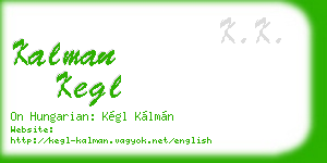 kalman kegl business card